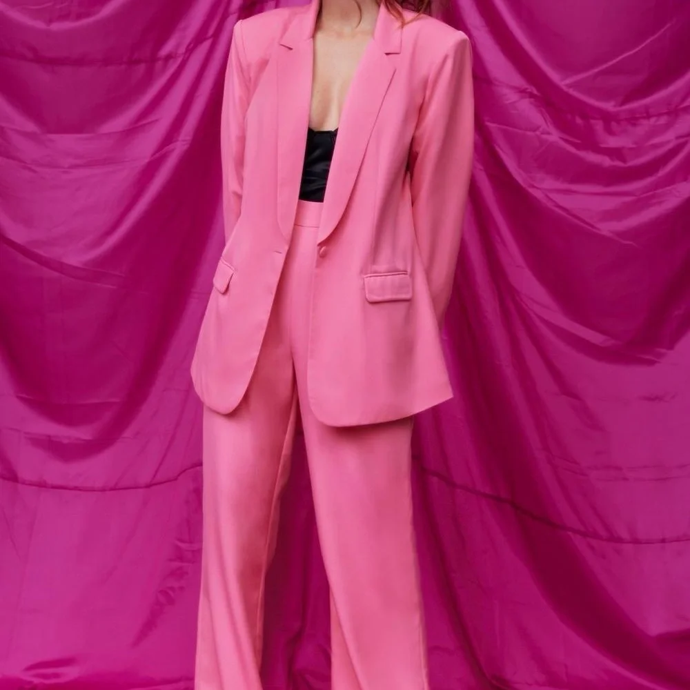 Nasty Gal - New Oversized  Women's Bubble Gum Pink Blazer